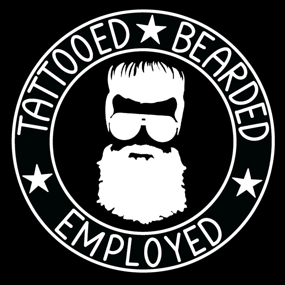 Tattooed bearded employees decal